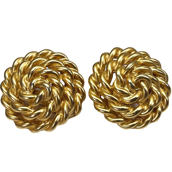 Jewelry Vintage Twisted Rope Gold Tone Clip On Earrings Poshmark